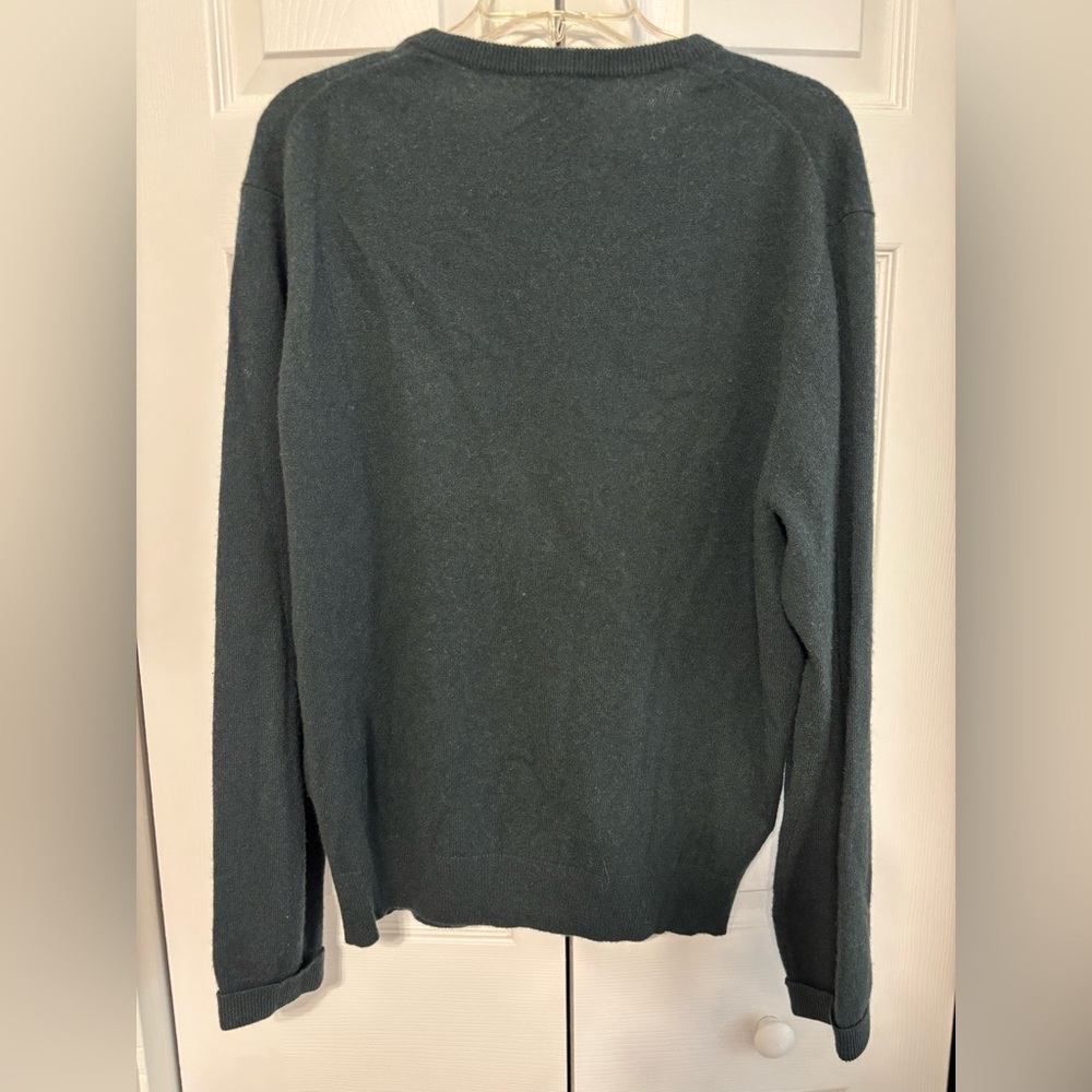 Jos A Bank Men’s 100% Cashmere sweater
Size XL V-Neck Dark Green preppy - Picture 3 of 6